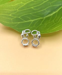 Charm móc treo thỏ cách điệu cỡ bé cực xinh - Charm Bạc 925 - Mã CB1380