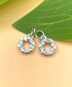 Charm móc tròn đính 6 đá thành hình ngôi sao cực xinh bạc 925 - Charm Bạc 925 - Mã CB1445