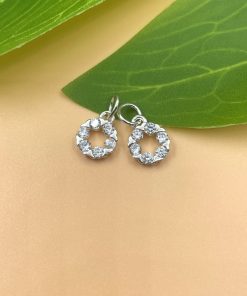 Alternative view of Charm móc tròn đính 6 đá thành hình ngôi sao cực xinh bạc 925 - Charm Bạc 925 - Mã CB1445