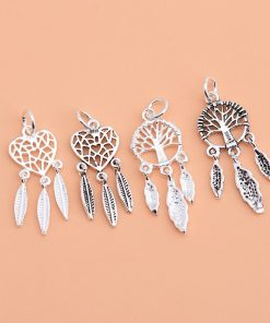 Charm bạc móc treo dream catcher lưới giấc mơ bọc cây gia đình - Charm Bạc 925 - Mã CB316 CB317 CA120 CA122