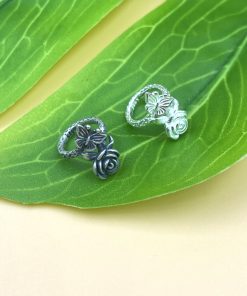 Charm cuốn hạt hình bướm và hoa hồng cực xinh bạc 925 hạt 8, 9 ly - Charm Bạc 925 - Mã CA1415 CB1450