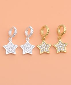 Charm bạc ngôi sao đính đá có móc treo lớn - Charm Bạc 925 - Mã CB235