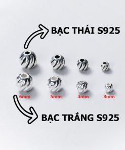Alternative view of [S925] Charm bi bạc xoắn tiện dụng đủ size từ 3mm đến 6mm - Charm Bạc 925 - Mã CA105