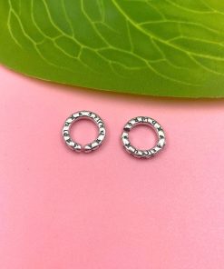 Charm bọc tròn dạng hở khắc kinh phật bạc 925 - Charm Bạc 925 - Mã CA1470