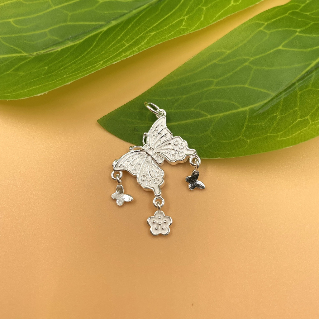 Charm móc treo bướm cỡ lớn móc theo 2 bướm nhỏ và hoa mai - Charm Bạc 925 - Mã CA1355 CB1390 - Ảnh 5