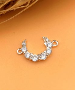 Alternative view of Charm bạc mặt trăng đính đá có móc 2 đầu - Charm Bạc 925 - Mã CB245