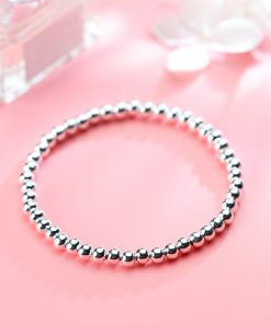 Alternative view of Vòng bi bạc 925 4mm 16cm (liên hệ nếu cần thay đổi kích thước) - Vòng Đá 5A - Charm Bạc 925 - Mã LBKD00012KODA