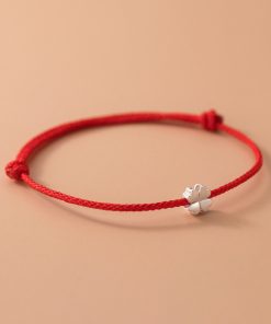 Alternative view of Vòng tết dây cỏ 4 lá bạc 925 cực xinh cầu may mắn - Charm Bạc 925 - Vòng Đá 5A - Mã TDKD00001KODA
