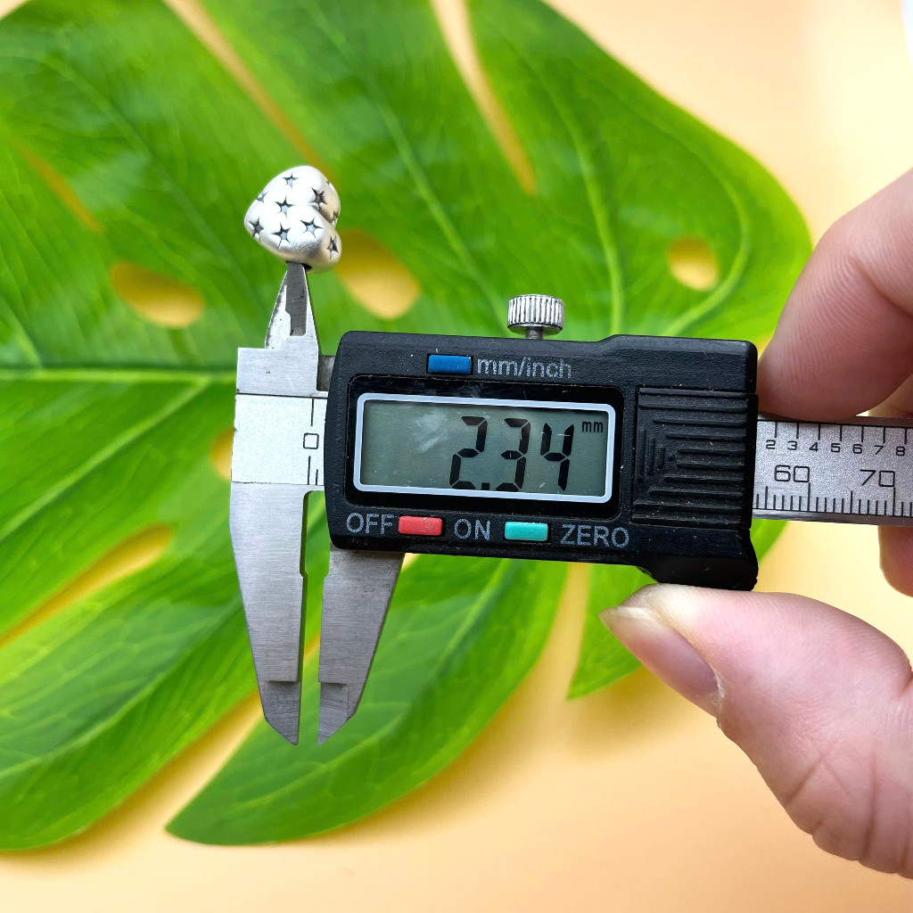 Bạc 999 - Nối trái tim khắc ngôi sao cỡ lớn mix vòng tay DIY - Charm Bạc 999 - Mã CA1545 - Ảnh 3