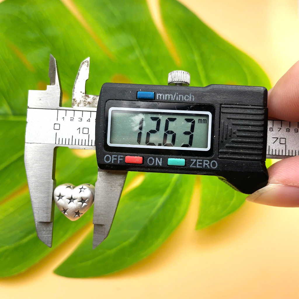 Bạc 999 - Nối trái tim khắc ngôi sao cỡ lớn mix vòng tay DIY - Charm Bạc 999 - Mã CA1545 - Ảnh 4