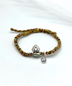 Alternative view of Vòng tết dây rắn bạc 999 và charm phúc lộc