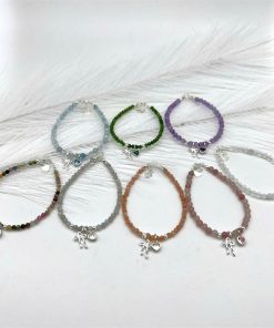 Alternative view of Vòng tay đa giác 3-4 ly kết hợp charm nơ, trái tim bạc 925 đẹp mắt, thanh lịch - VT2400165