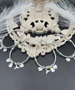 Alternative view of Lắc tay 2 trái tim, cỏ 4 lá và đuôi cá đính đá (Tóc vàng, Moonstone) - VT2500175VMIX-2