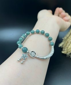 Vòng Ngọc Lam Nephrite mix charm Kim Luân bạc 925 - VT2400032NGLA