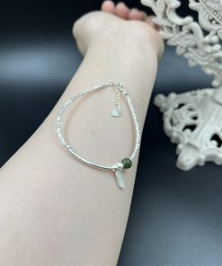 Alternative view of Lắc bạc 925 mix 1 hạt đá và charm hạt gạo Lucky - VT2400113
