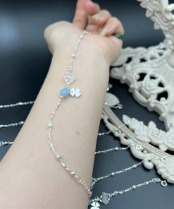 Alternative view of Lắc tay bạc 925 mix cỏ 4 lá may mắn tặng hộp đựng xinh cho nữ - Charm Bạc 925 - Mã VT2400150VMIX