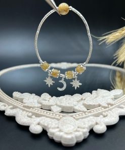 Alternative view of Vòng đá tự nhiên mix mặt trăng ngôi sao bạc 925 - VT2400058