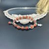 Vòng đá mặt trời mix charm hoa 5 cánh bạc 925 - VT2400074DMTR