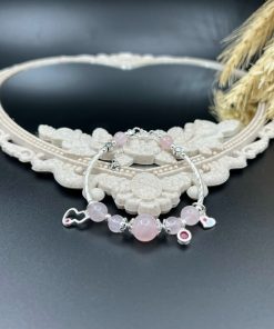 Alternative view of Vòng thạch anh hồng mix charm bạc 925 - VT2400024TAHO