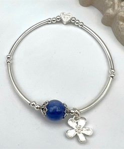 Vòng mix hoa mai chỉ thiên bạc 925 đá phong thủy kyanite - VT2500174KYAN - Vòng Đá 5A