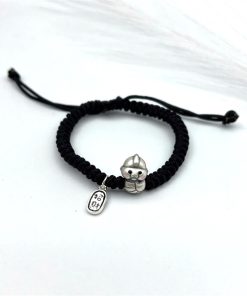 Vòng tết dây rắn bạc 999 và charm phúc lộc