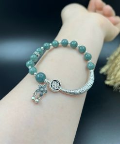 Alternative view of Vòng Ngọc Lam Nephrite mix charm Kim Luân bạc 925 - VT2400032NGLA