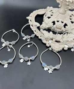 Alternative view of Lắc tay bạc 925 charm cỏ 4 lá và mặt trăng cho nữ - VT2400151MOON