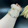 Vòng thạch anh tóc vàng mix đá mặt trăng mix charm bạc 925 - VT2400037VMIX